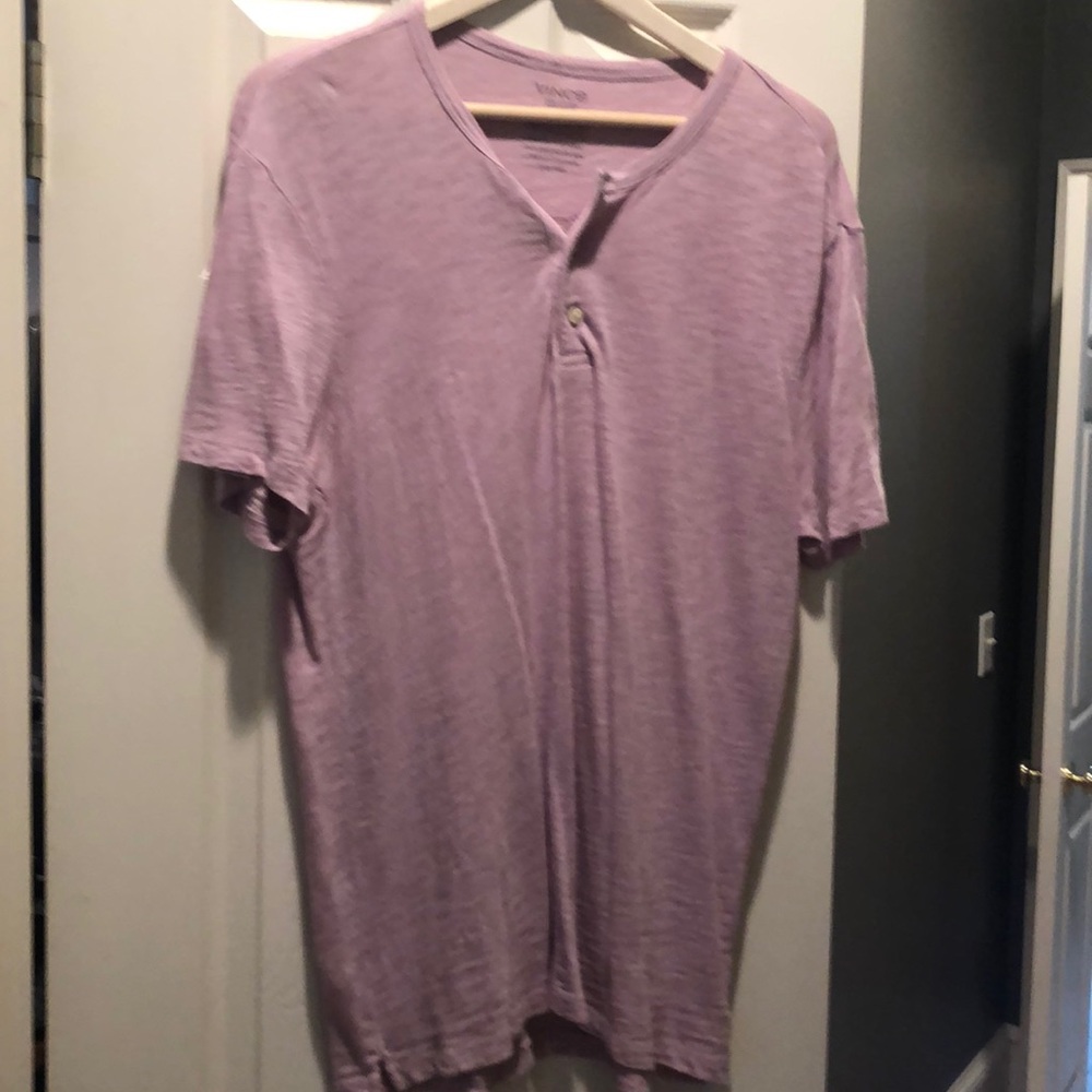 Vince 3 button Short Sleeve Henley